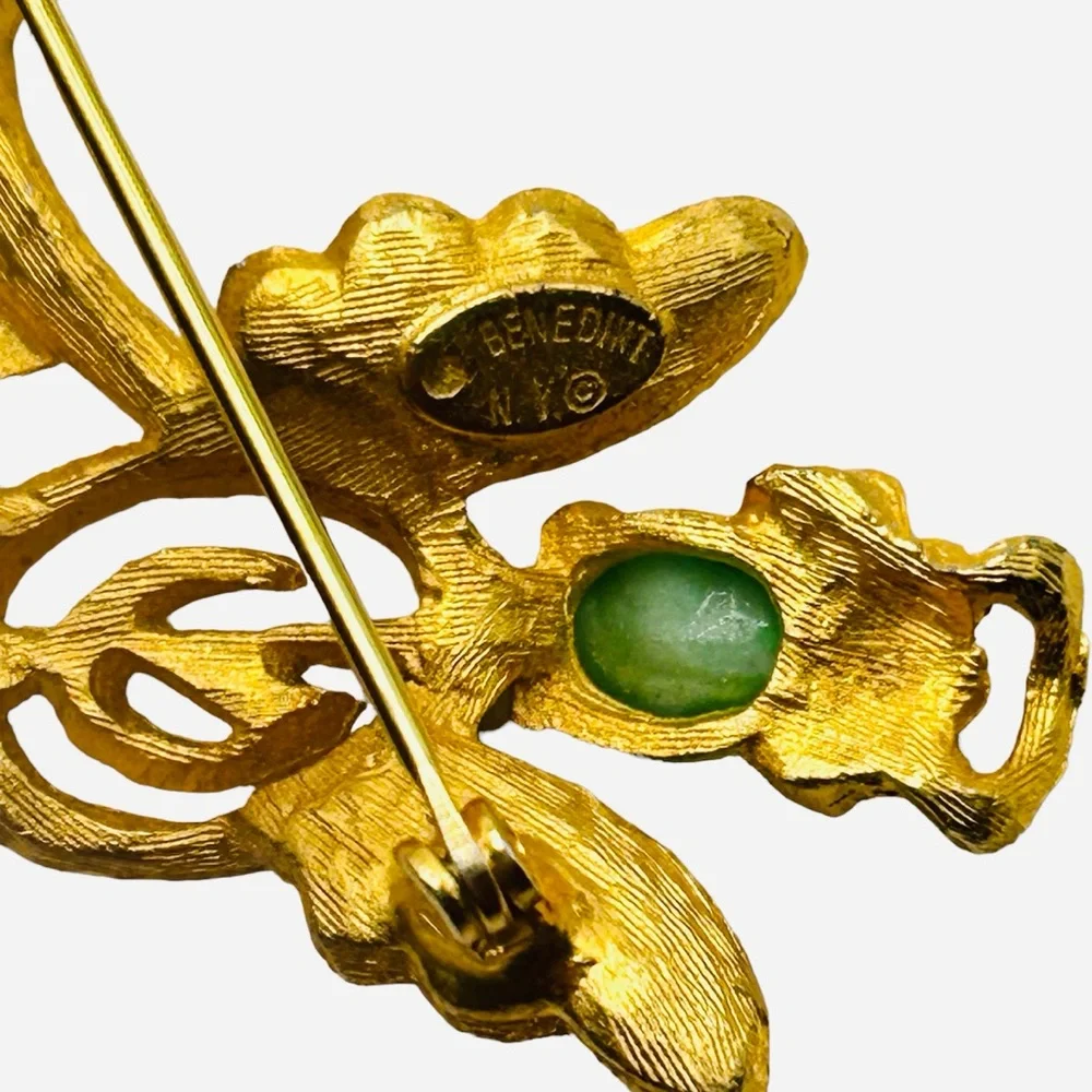 Vintage Benedikt N.Y. Angel Playing Horn Brooch